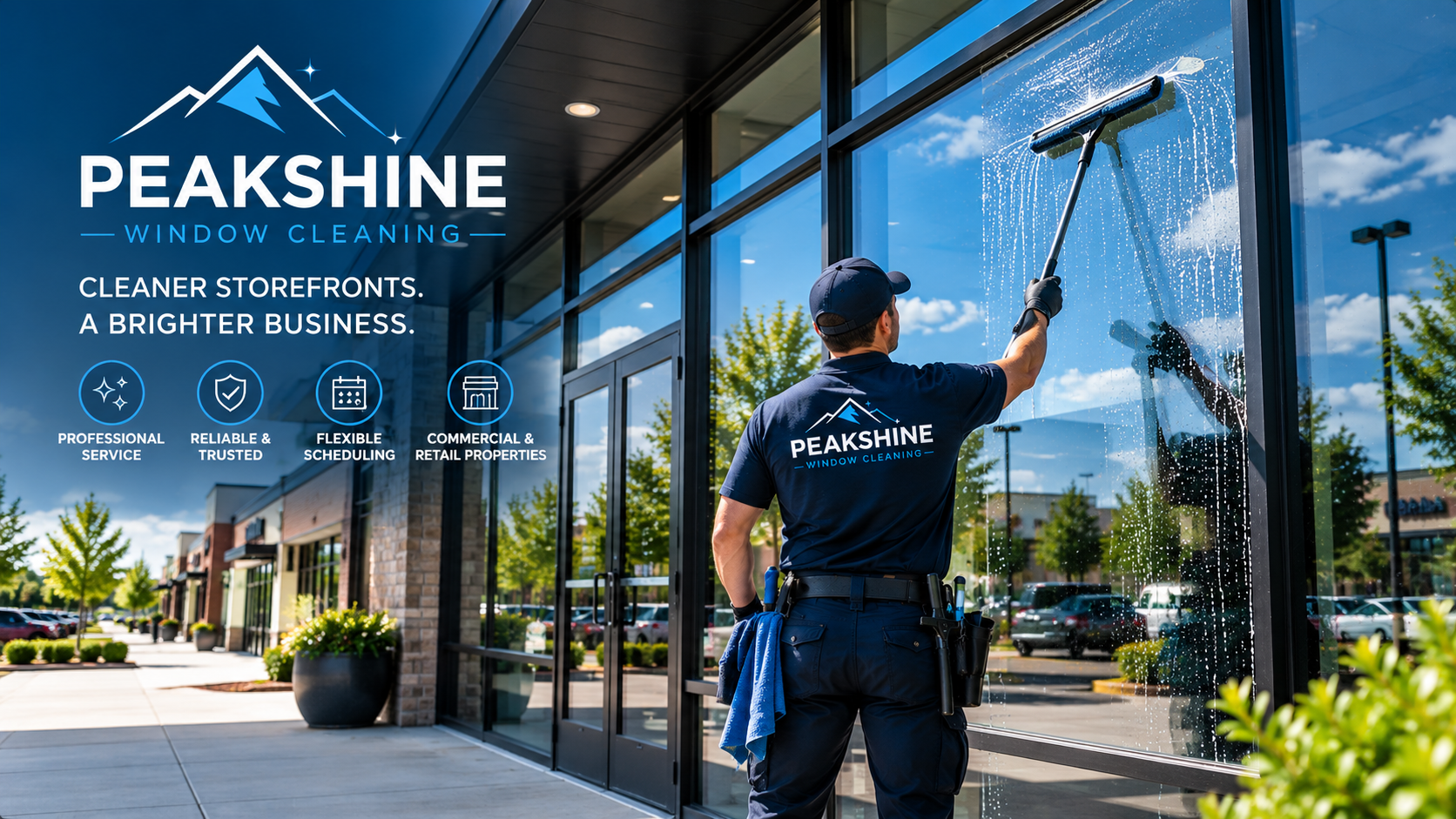 PeakShine storefront window cleaning